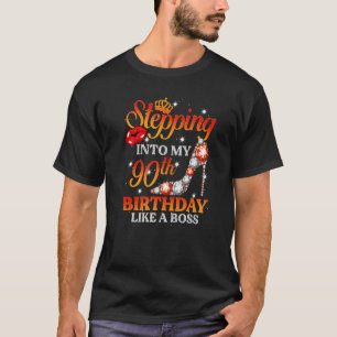 Schreite in meinen 90. Geburtstag wie ein Boss 90 T-Shirt
