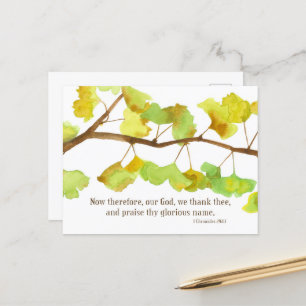 Schrift 1 Chroniken 29 13 Zweigstelle Ginkgo Leaf Feiertagspostkarte