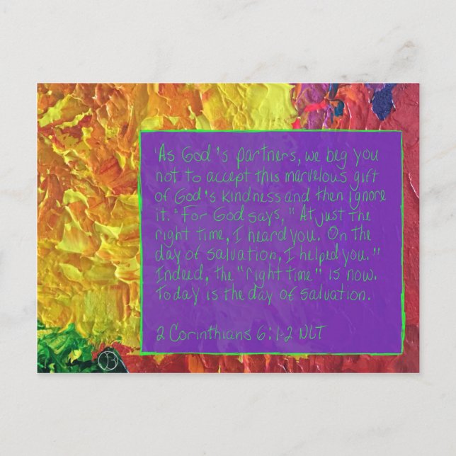 Schrift 2 Korinther 6:1-2 Postkarte (Vorderseite)