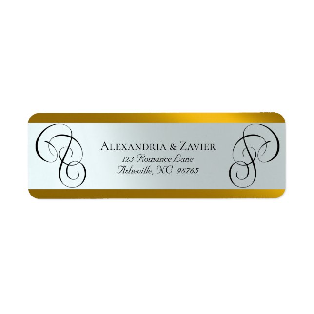 Schrift-Adressetiketten - Gold (Vorne)