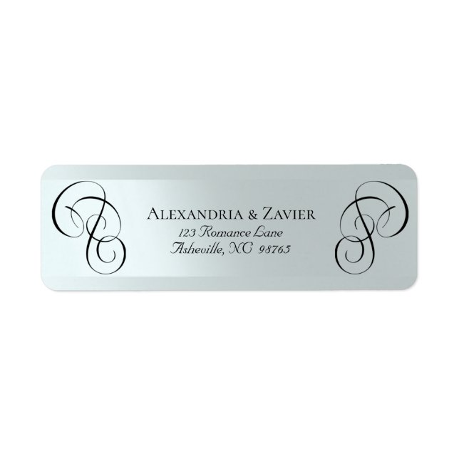 Schrift-Adressetiketten - Silber (Vorne)