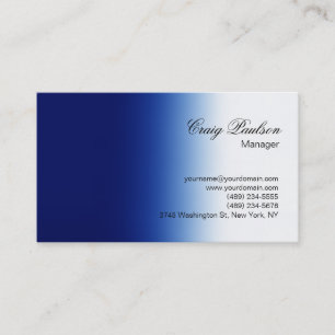 Schrift Blau Weiß Schlicht Einfache Visitenkarte