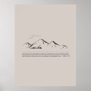 Schrift druckt den Glauben an den Berg Poster
