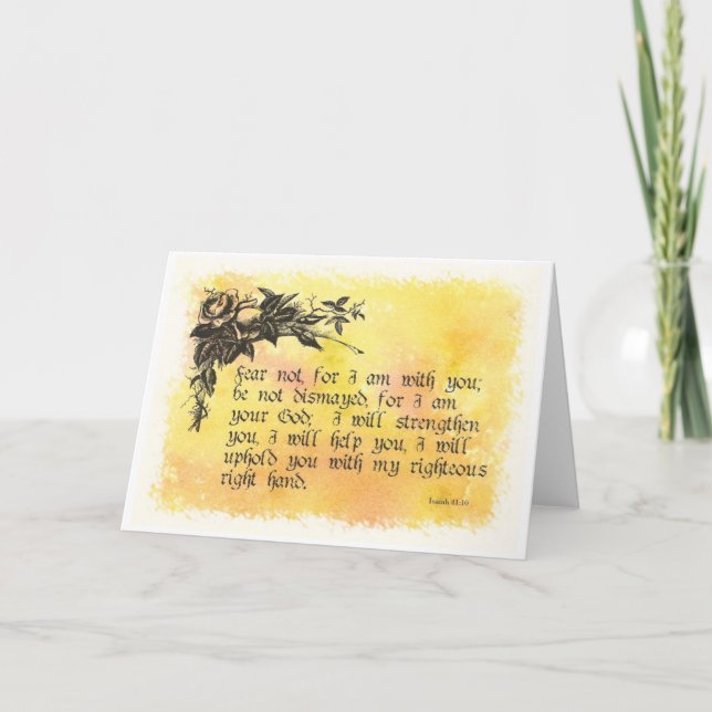 Schrift Ermutigung Isaiah 41:10 Karte (Vorderseite)