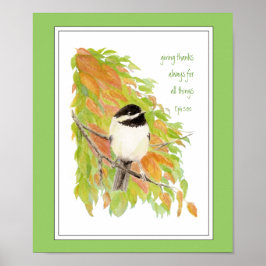 Schrift, Erntedank, Herbst, Chickadee, Vogel Poster