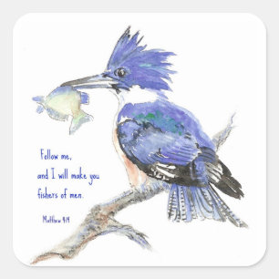 Schrift, Fischer von Männern, Inspiration, Matthew Quadratischer Aufkleber