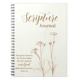 Schrift Gebetsjournal Bibelvers Jesaja 40,8 Notizblock