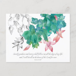 Schrift Gebetskarte Psalmen 23 Weihnachtskakteen Postkarte