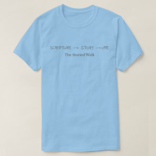 Schrift Geschichte Leben – brauner Text T-Shirt