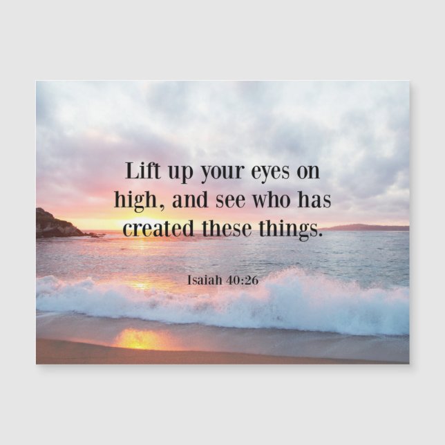 Schrift, Isaiah 40:26 Magnetkarte (Vorderseite)