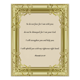 Schrift, Isaiah 41:10 Poster