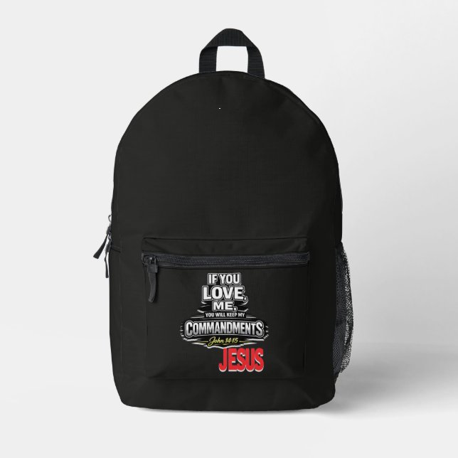 Schrift - JESUS Bedruckter Rucksack (Vorderseite)