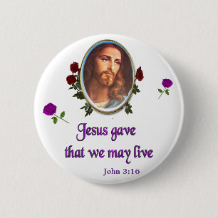 Schrift Johannes 3:16 Button