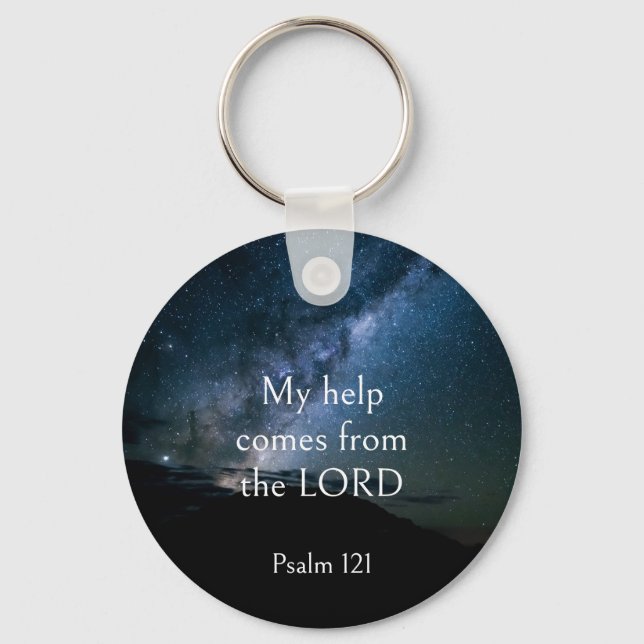 Schrift Komfort meine Hilfe kommt vom Herrn Schlüsselanhänger (Vorderseite)