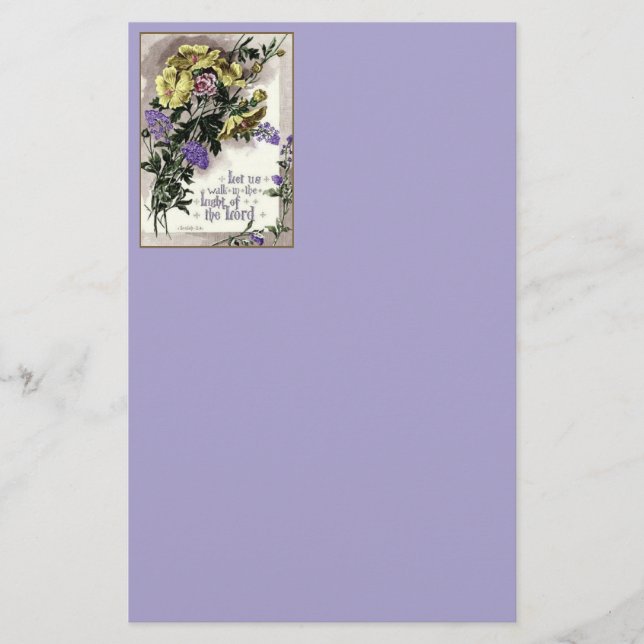 Schrift mit Blume Briefpapier (Vorderseite)