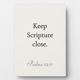 Schrift nah bei sich behalten Psalmen 19:11 Schild Fotoplatte