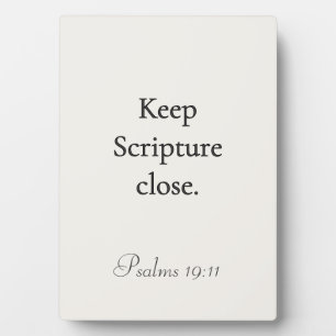 Schrift nah bei sich behalten Psalmen 19:11 Schild Fotoplatte