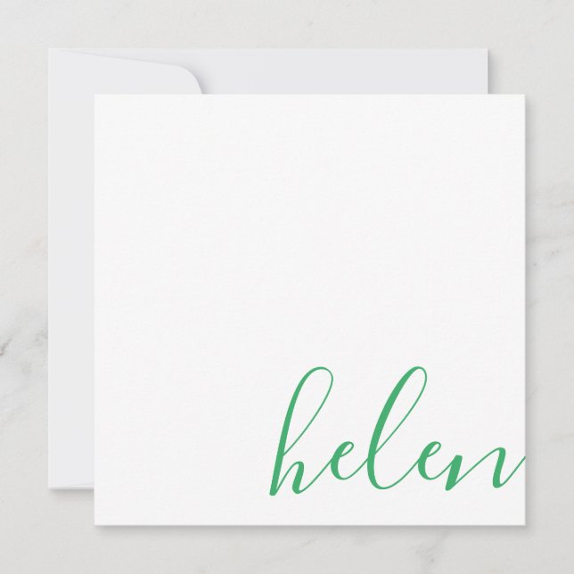 Schrift Name Mitteilungskarte (Vorderseite)