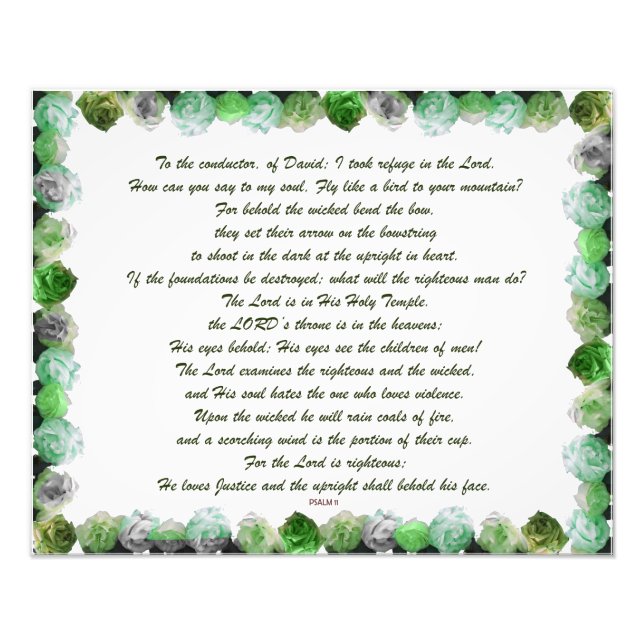 Schrift, Psalm 11, Bibelverse, Fotodruck (Vorne)