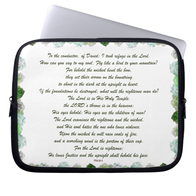 Schrift, Psalm 11, Bibelverse, Laptopschutzhülle (Vorderseite)