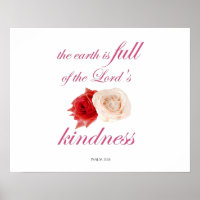 Schrift, Psalm 33, Kindness White und Rote Rose