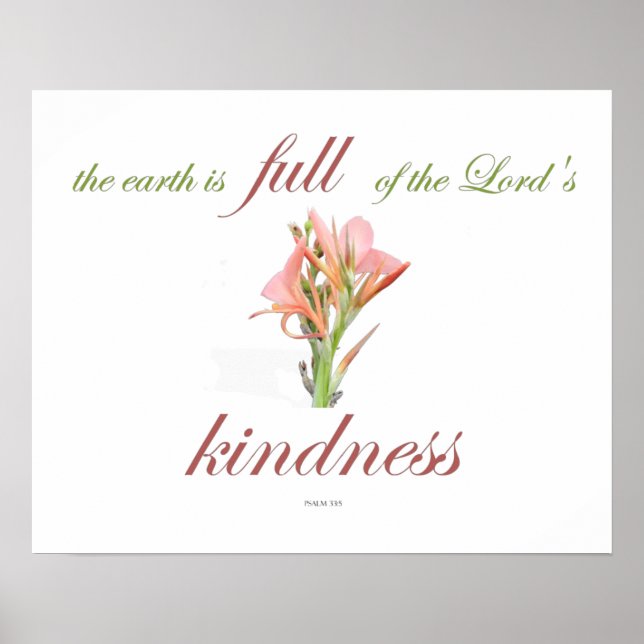 Schrift, Psalm 33, Lord's Kindness, Lily Poster (Vorne)