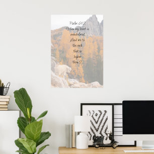 Schrift Psalm 61:2 Fels Höher als ich bin Poster