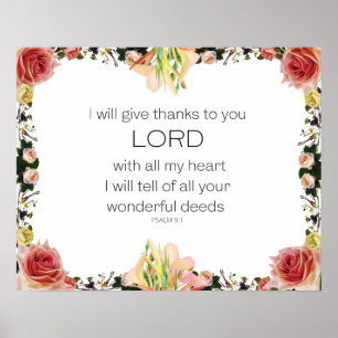 Schrift Psalm 9, Florin Poster