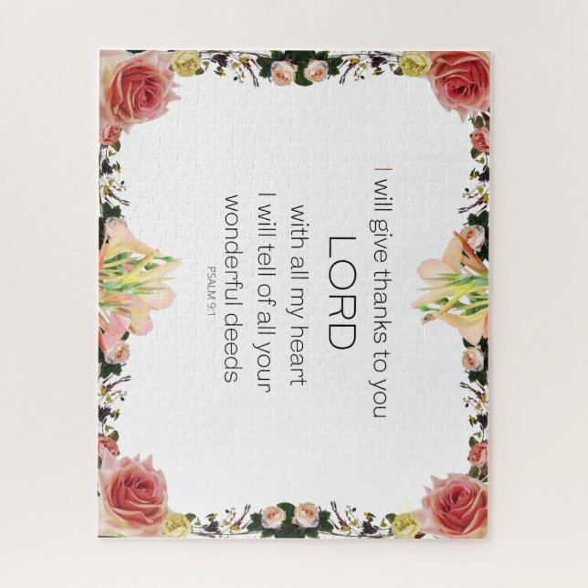 Schrift Psalm 9, Florin Puzzle (Vertikal)