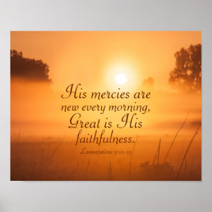 Schrift Seine Gnaden sind jeden Morgen neu Poster