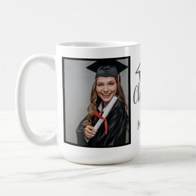Schrift Silber 2026 Benutzerdefiniertes Abschlussf Kaffeetasse (Links)