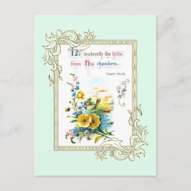 Schrift und Blume Postkarte (Vorderseite)