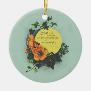 Schrift und Blumen Keramik-Ornament Keramik Ornament