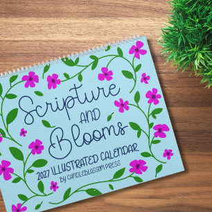 Schrift und Blüten 2027 illustrierter Kalender