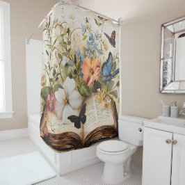 Schrift und Flügel - Ein göttlicher Garten im Blut Duschvorhang