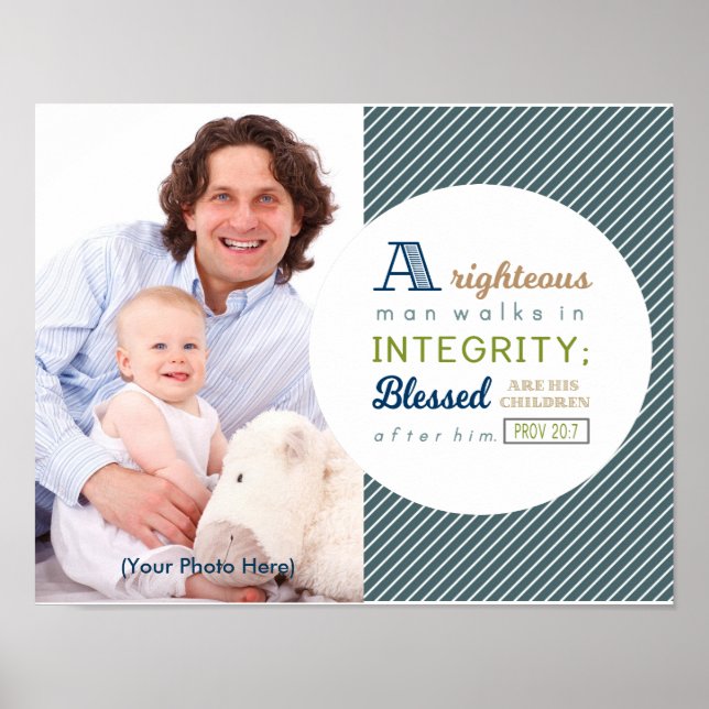 Schrift und Foto Vatertag Poster (Vorne)