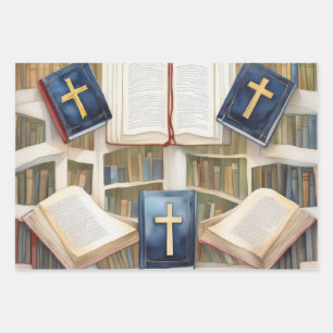 Schrift und Kreuzharmonie Geschenkpapier Set