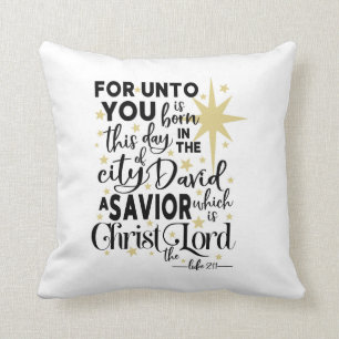 Schrift Weihnachten Geburt Christi Kissen