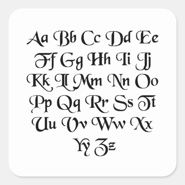 Schriftart01 Square Sticker (Vorderseite)