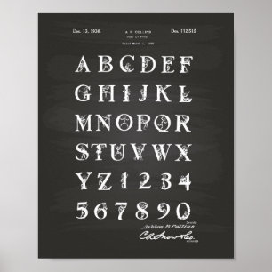 Schriftart 1938 Patent Kunst Kreidetafel Poster