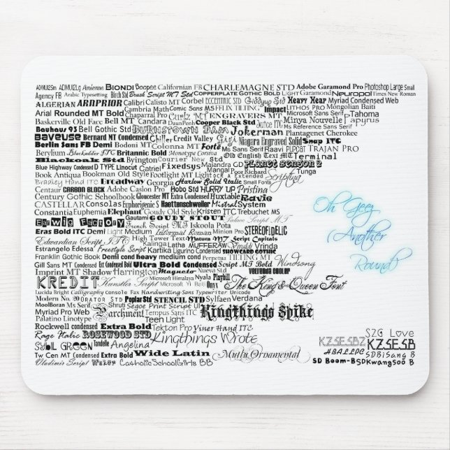 Schriftart 2 mousepad (Vorne)