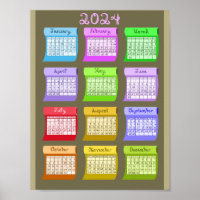 Schriftart-Bolzen 2024 Kalender druckbar