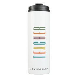 Schriftart der modernen Typografie in Farbtönen Thermosbecher