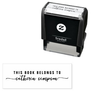 Schriftart Diese Buch gehört zur Bibliothek Permastempel