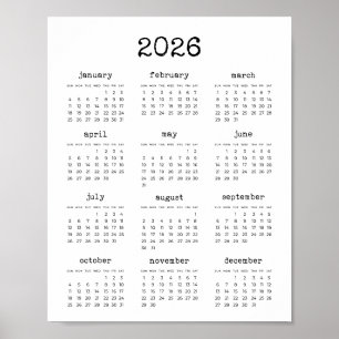 Schriftart für Schreibmaschine - Minimalist 2023 Poster