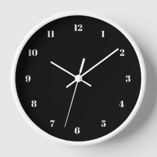 Schriftart für Schwarz-weiße Uhrenfarben und -numm Uhr
