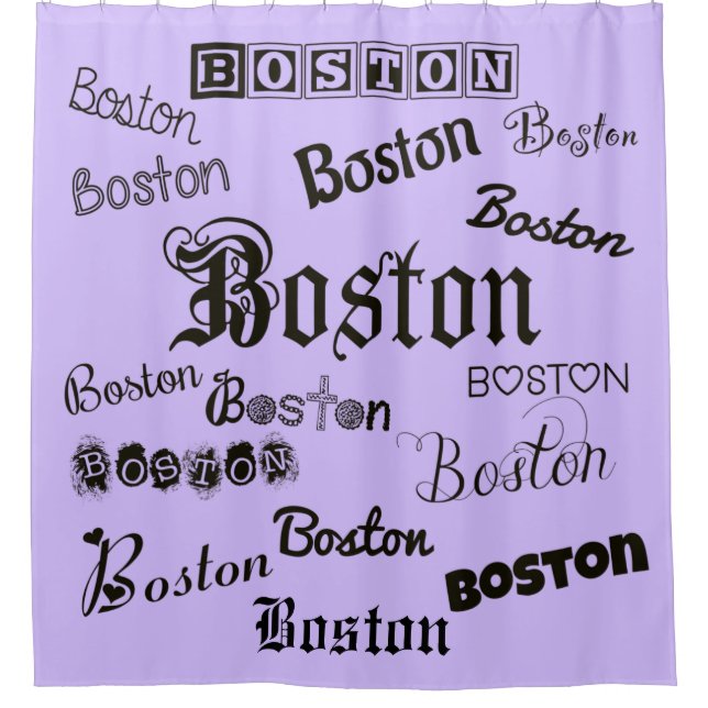 Schriftart in Boston auf Lavender Duschvorhang (Vorderseite)