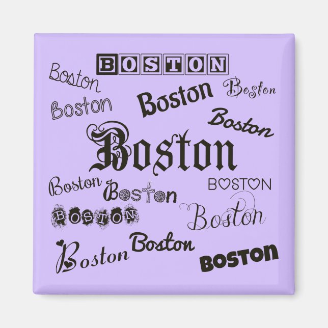 Schriftart in Boston auf Lavender Magnet (Vorne)