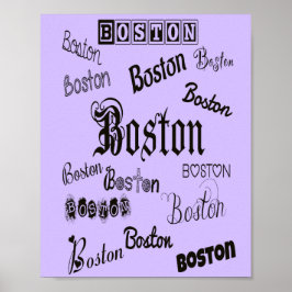 Schriftart in Boston auf Lavender Poster