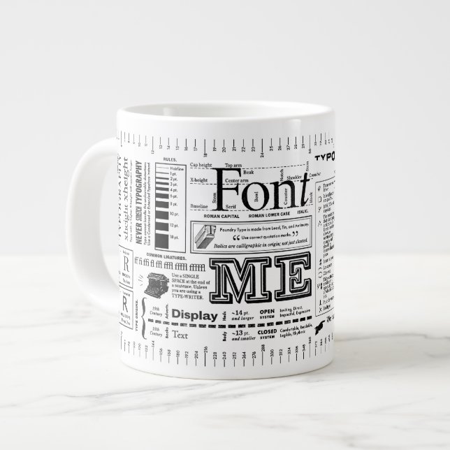 Schriftart Me Typografie ExtraBold Edition Jumbo-Tasse (Vorderseite Links)
